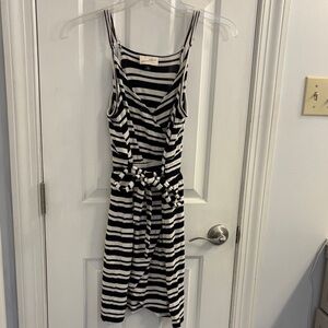 Universal Thread Striped Black and White Midi Dress